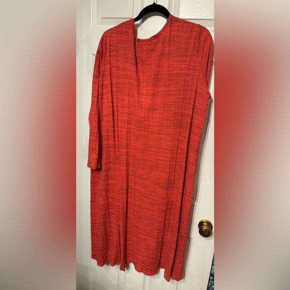 Lula Roe XL Orang Textured Long Light Ope Front Jacket Versatile Pockets Poly+ - Picture 5 of 6